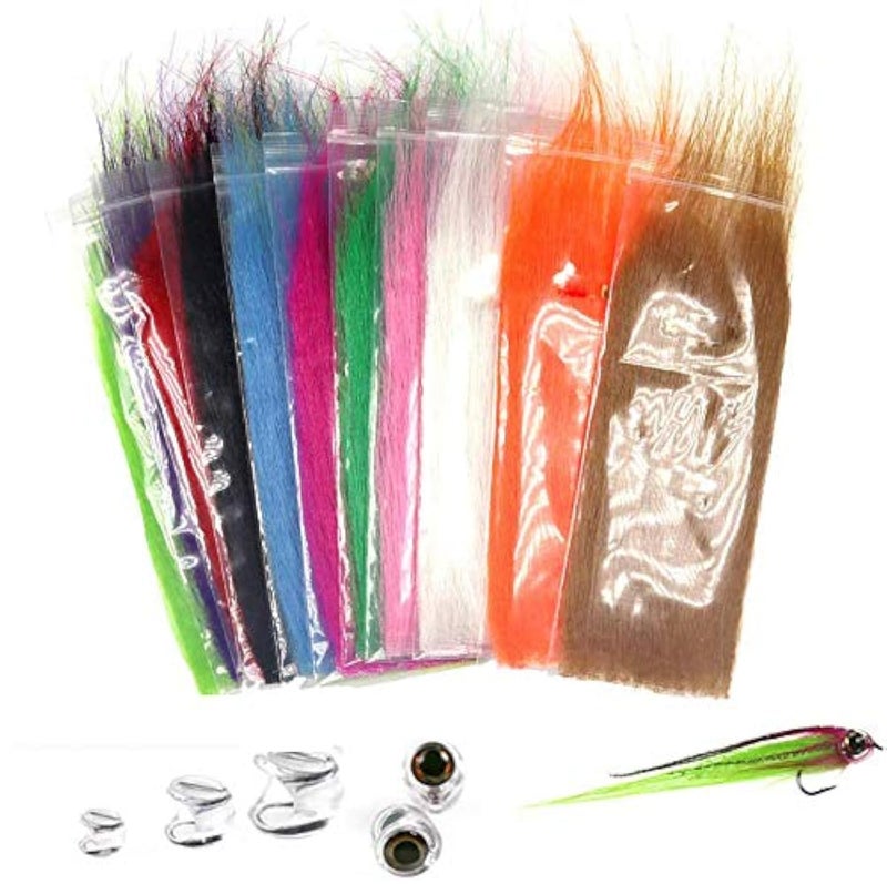 Greatfishing 13packs Mix Color Long Fiber Fly Tying Materials Streamer Fly Tying Material - Image 1